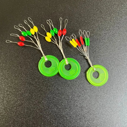 600pcs 100 Groups Float Rubber Stopper Fishing Bobber Stopper Float Oval Bean Space Fishing Line Tackle Accessories