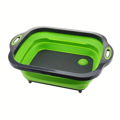1pc Portable space saving basin with built-in sink and storage function - perfect for outdoor camping, travel, and home use