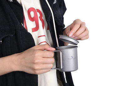Boundless Voyage Camping Titanium Cup Mug Outdoor Tourist Picnic Cooking Hanging Pot Tableware Hiking Kitchen Equipment Cookware