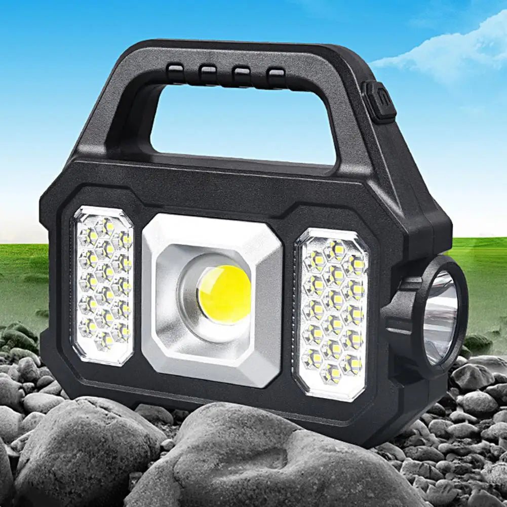 250LM Solar Power Camping Flashlight Waterproof 6 Gears Torch Light Lantern Side USB Hiking Super Bright LED/COB Outdoor Lamp