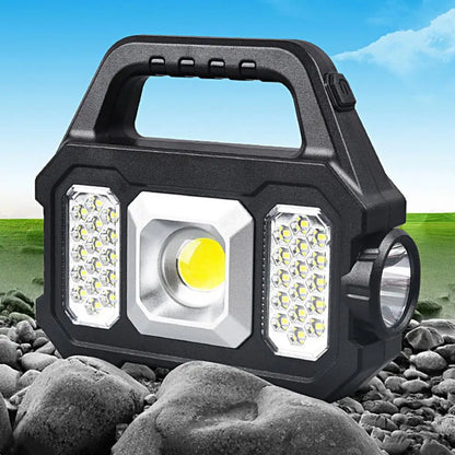250LM Solar Power Camping Flashlight Waterproof 6 Gears Torch Light Lantern Side USB Hiking Super Bright LED/COB Outdoor Lamp