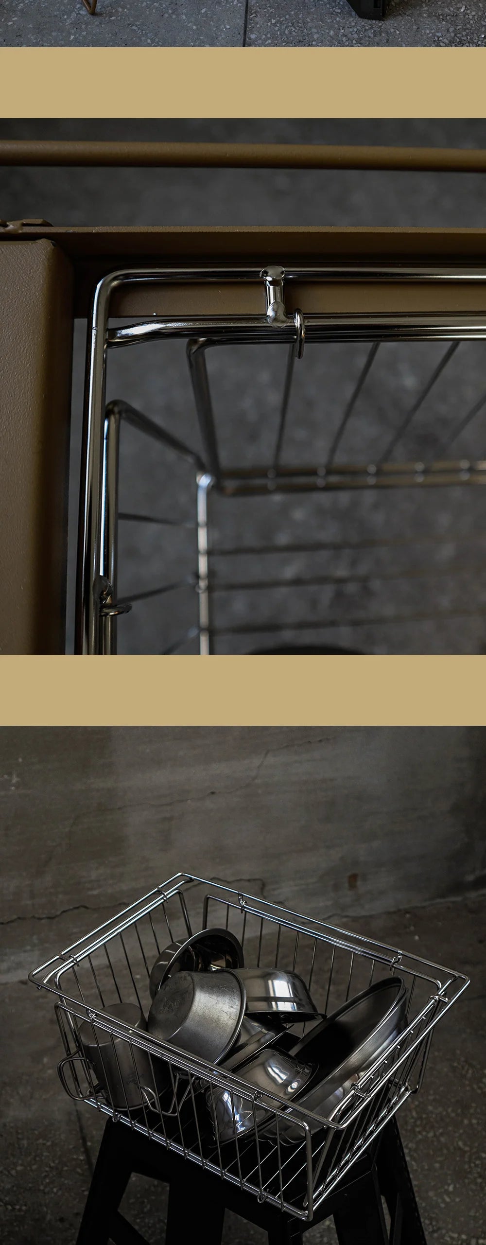 ARBOR FOLDING STAINLESS BASKET WILD CAMPING OUTDOOR