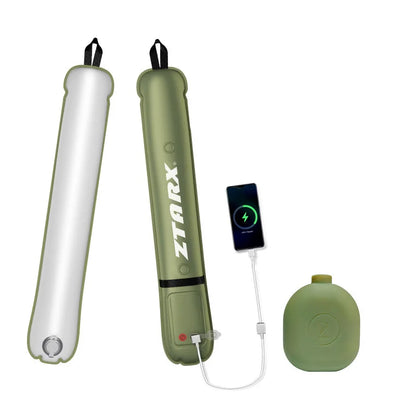 Portable Air Tube Light Foldable LED Soft Light Inflatable USB Solar Charging Waterproof Outdoor Photography Camping Lighting