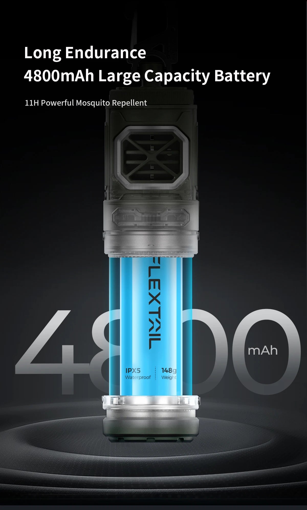 FLEXTAILGEAR TINY REPEL Mosquito Repellent&Lamp Lightweight Outdoor With Rechargeable 4800mAh Battery Camping(No Repellent Pads)