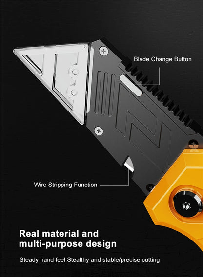 WYNNS Heavy Duty Box Cutter Folding Utility Knife Quick Change Blades SK5 Blades Cutting Tool Cutter for Cartons Cardboard Box