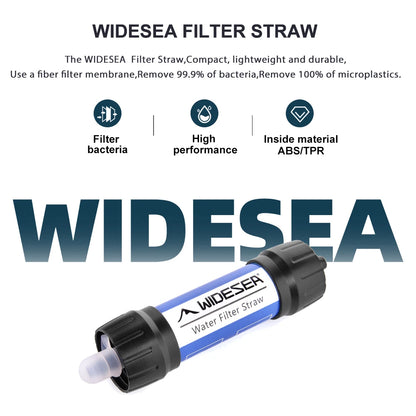 Widesea Camping Outdoor Water Purifier 0.01Micron Filtration Portable Reusable Straw Type Use Of Highqualitymedical Hollow Fiber