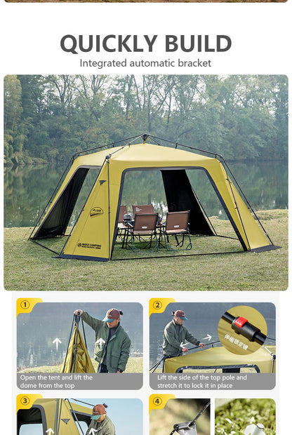 BISINNA 6-8 Persons One-touch Dome Tent Vinyl Coated Canopy Waterpoof Sunshade Shelter for Family Camping Travel Outdoors