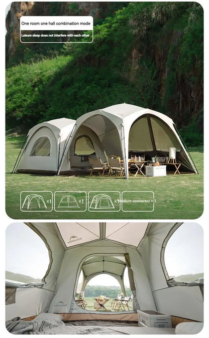 Naturehike Cloud World Awning 4 Persons Tarp Shelter Canopy 10㎡ Camping Large Shade Titanium Vinyl Black UPF50+ Waterproof Tent