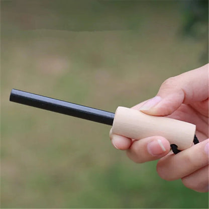 New Outdoor survival flint umbrella rope set, wooden handle magnesium rod multifunctional scraper, outdoor camping fire tool