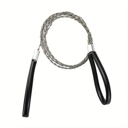 1pc Leather Cover Stainless Steel Wire Saw Wilderness Survival Outdoor Camping Hike Mini Hand Pulled Rope Saw Survival Equipment