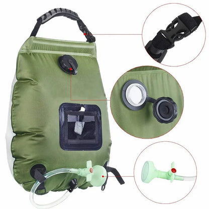 Outdoor New 20L Solar Energy Heat Camp Shower Bag Camping Shower Portable Shower Bag