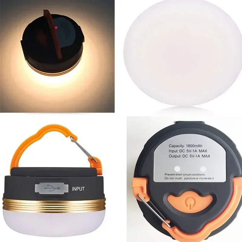 10W 1800MAH COB+LED Camping Lantern USB Rechargeable High Power Portable Tents Lamp Outdoor Hiking Night Fishing Hanging Lamp