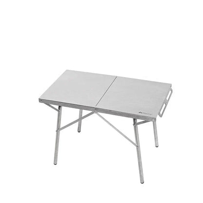 Stainless Steel Folding Camping Table Heat And Scratch Resistant Silver-0