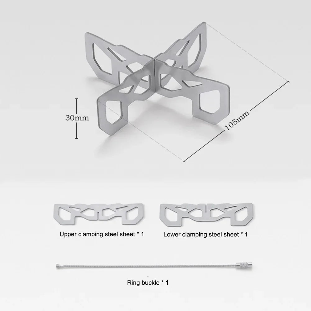 1/2pcs Mini Alcohol Stove Cross Stand Stainless Steel Sturdy Cooking Ultra-light Spirit Burner Cross Stand for Outdoor Camping