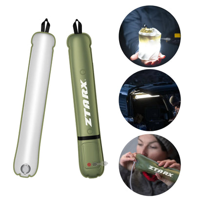 Portable Air Tube Light Foldable LED Soft Light Inflatable USB Solar Charging Waterproof Outdoor Photography Camping Lighting