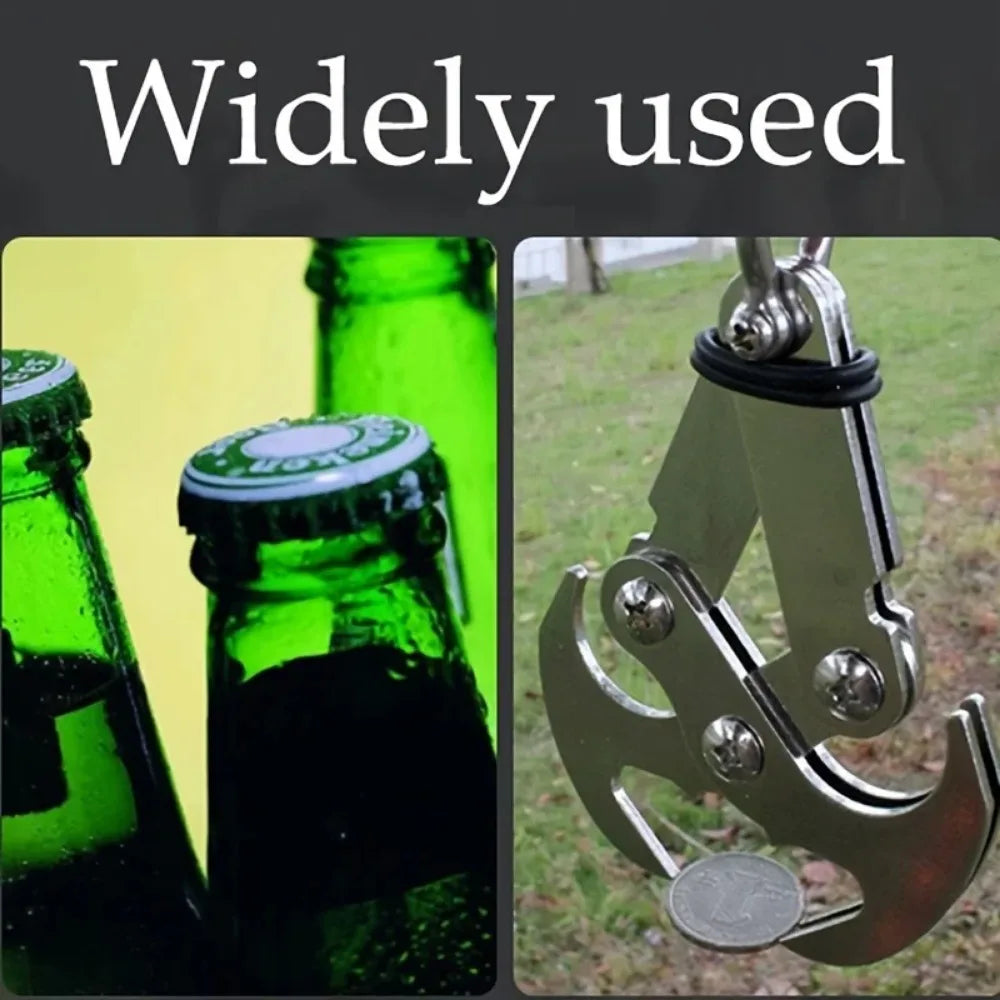 Folding Gravity Grab Hook Outdoor Rock Climbing Rescue Claw Survival Mountaineering Hook Tool Multifunctional Stainless Steel