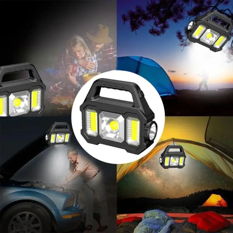 Emergencies Work Light Camping Light USB and Solar Charging Beam Flashlight D5QD