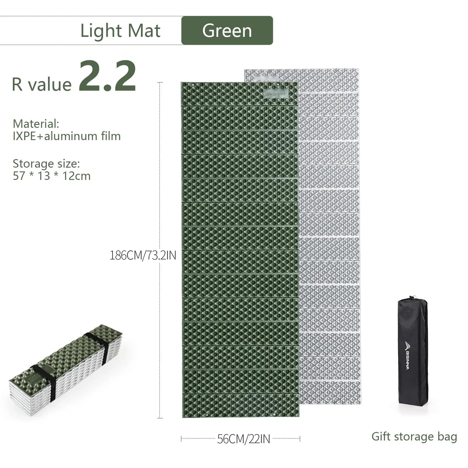 Ultralight Folding Camping Mat Moistureproof Pad Green-1