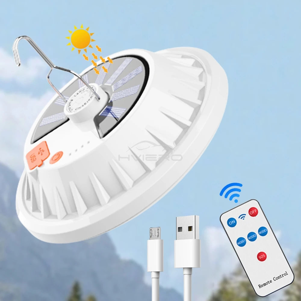 Outdoor Solar LED Portable Lantern Remote Control Lamps Charge Waterproof For Emergency Home Night Market Hang Lights Camping