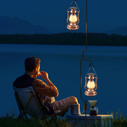 USB Rechargeable Camping Light Portable Hand Crank Generator Camping Tent Light Outdoor Solar Charging Waterproof LED Flashlight