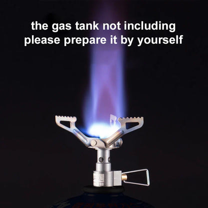 Titanium Outdoor Gas Stove 2700W Mini Camping Burner Silver-4