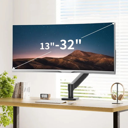 Hot Sale Computer Desk Monitor Mounting Bracket Height Adjustable 13 "-32" Screen Stock Aluminum Mono Gas Spring Monitor Arm