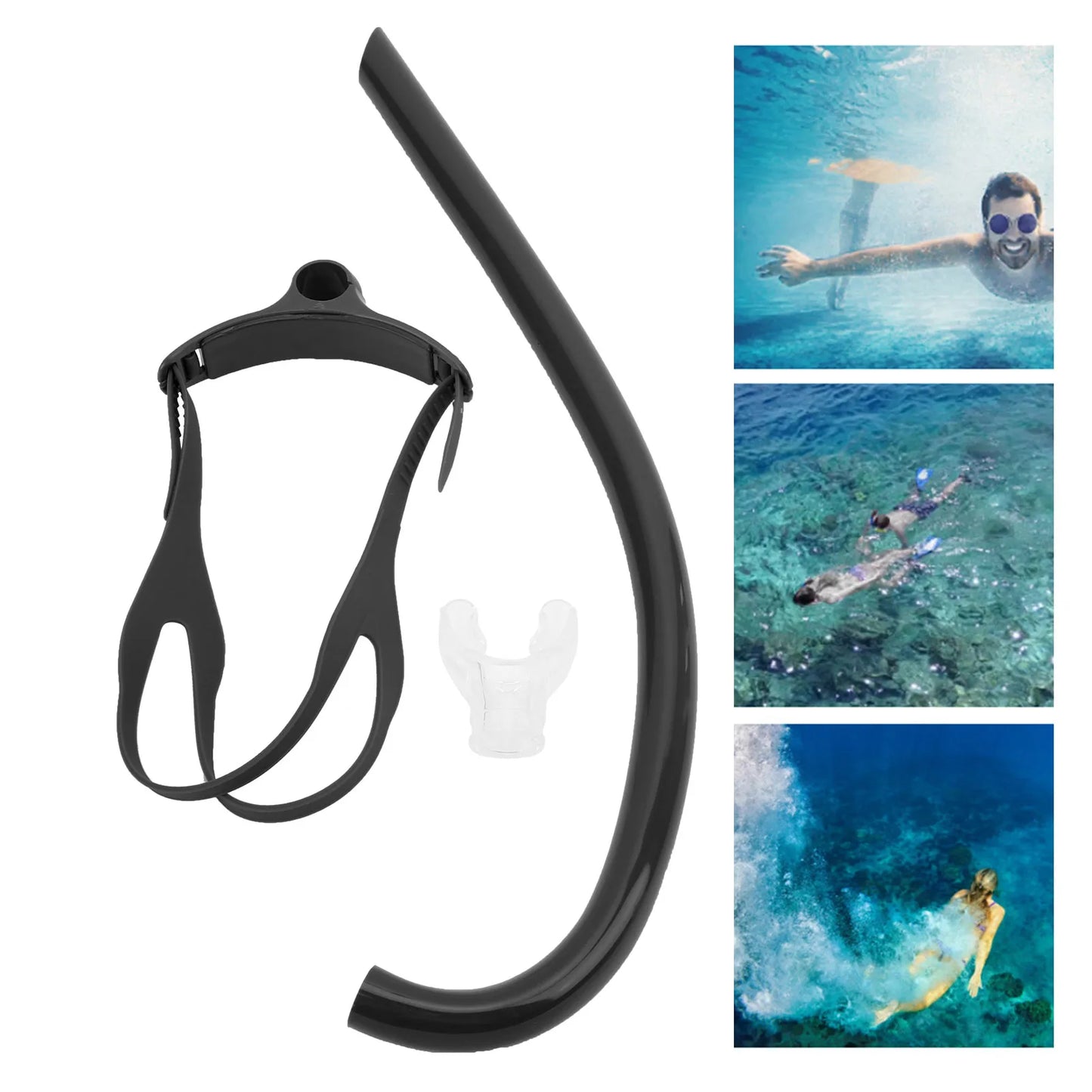 Breath Snorkel Swim Snorkel Swim Training Gear Swimming Front Mounted Snorkel with Silicone Mouthpiece Swim Training Breath Gear
