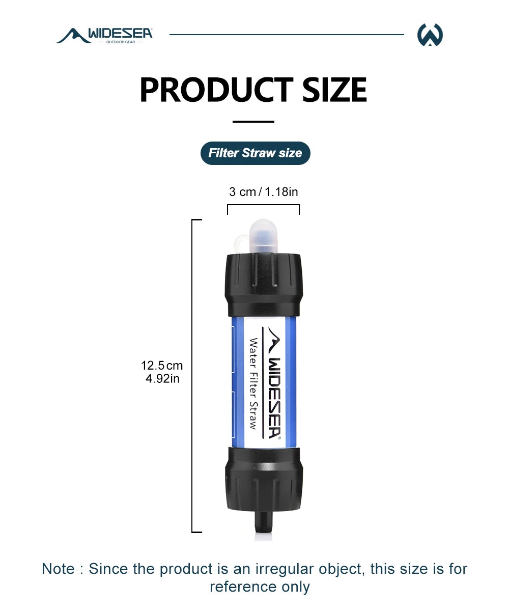 Widesea Camping Outdoor Water Purifier 0.01Micron Filtration Portable Reusable Straw Type Use Of Highqualitymedical Hollow Fiber