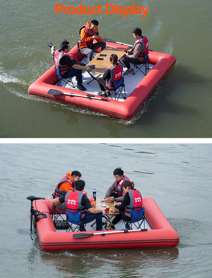 2.6M Fishing Luya Floating Platform Boat With Air Deck Set Thickness Air Chamber Inflatable Movable Floating Row With Motor Set