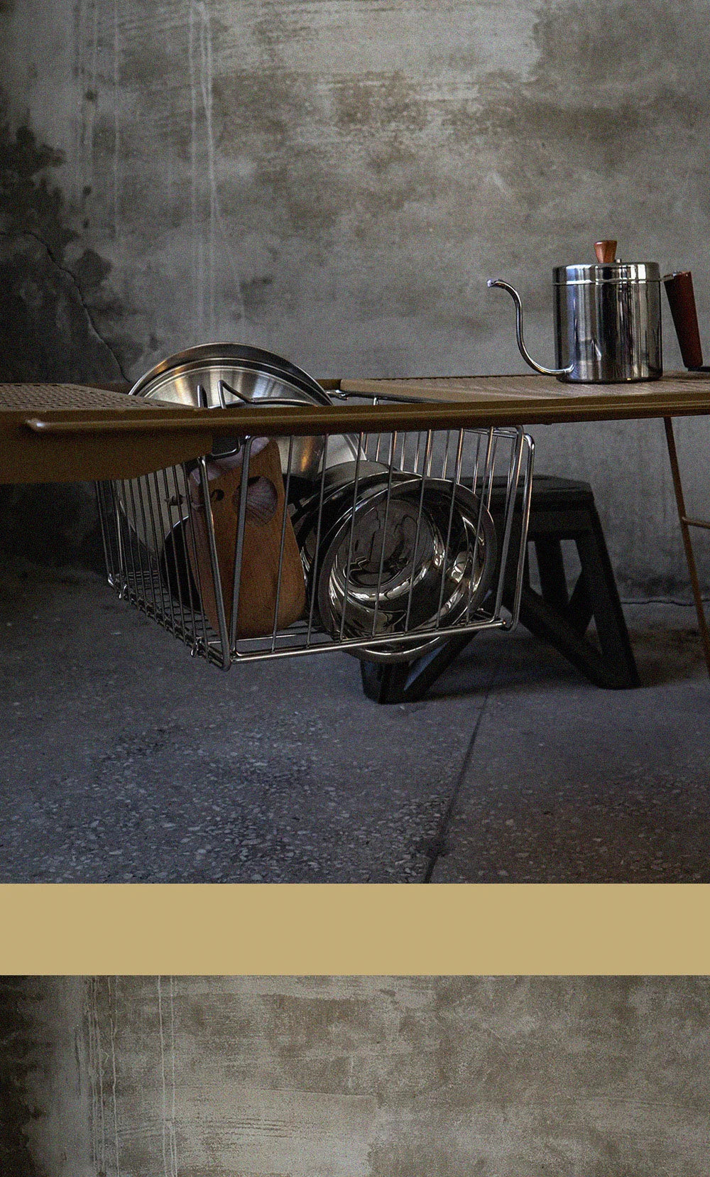 ARBOR FOLDING STAINLESS BASKET WILD CAMPING OUTDOOR