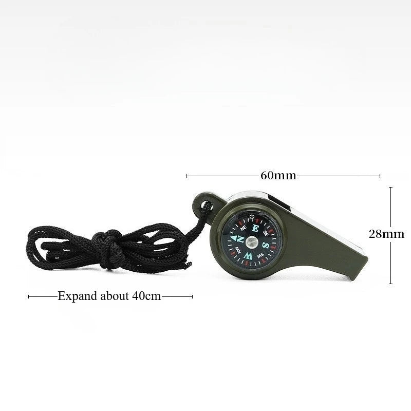 3-in-1 Survival Whistle with Dual Compass Thermometer Outdoor Camping Hiking Emergency Survival Tools Camping Gear