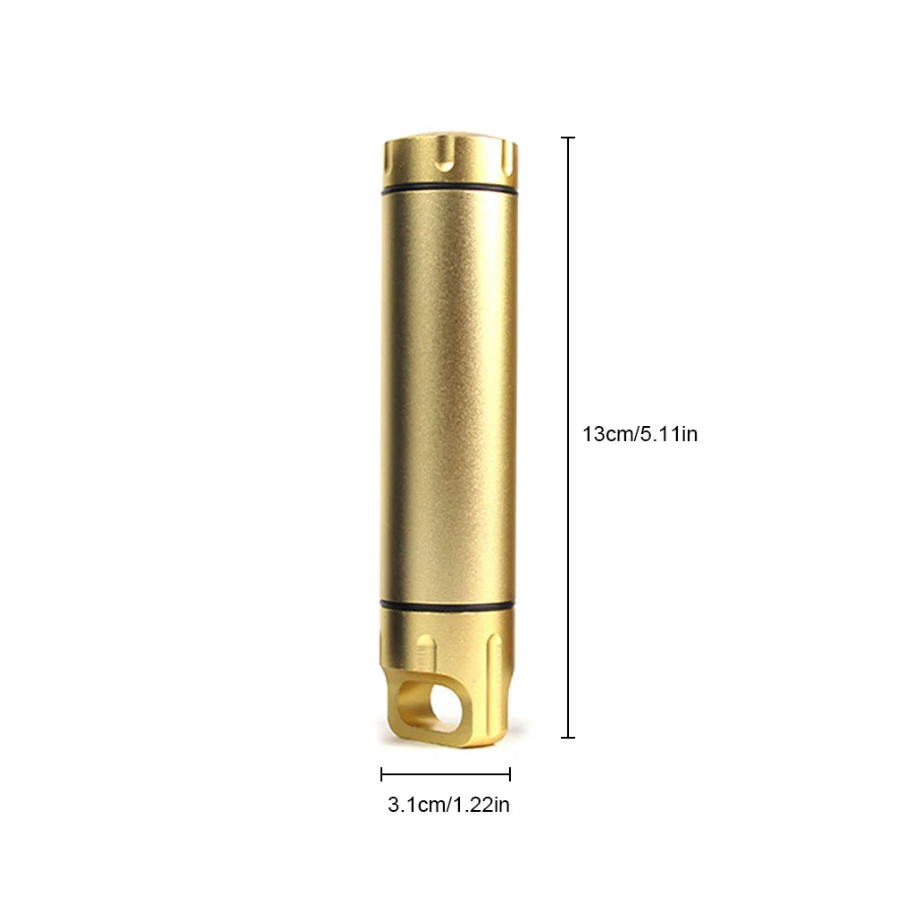 Outdoor Portable Waterproof Capsule Seal Bottle Aluminum Alloy Outdoor Survival Pill Box Multifunctional Container