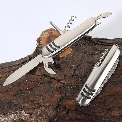 1 Piece Multifunctional Folding Stainless Steel Knife Swiss Army Knife Camping Knife Fruit Knife Barbecue Universal Knife