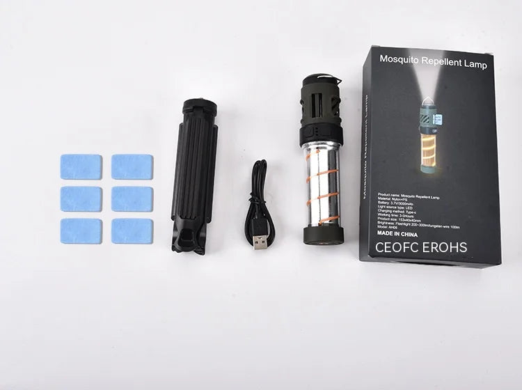 Multi-function Camping Mosquito Lamp Rechargeable Portable LED Flashlight Outdoor Lighting Mosquito Repellent Light with Tripod