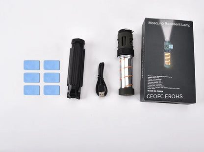Multi-function Camping Mosquito Lamp Rechargeable Portable LED Flashlight Outdoor Lighting Mosquito Repellent Light with Tripod