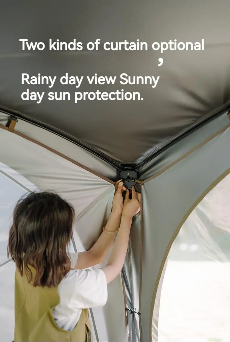 Naturehike Cloud World Awning 4 Persons Tarp Shelter Canopy 10㎡ Camping Large Shade Titanium Vinyl Black UPF50+ Waterproof Tent