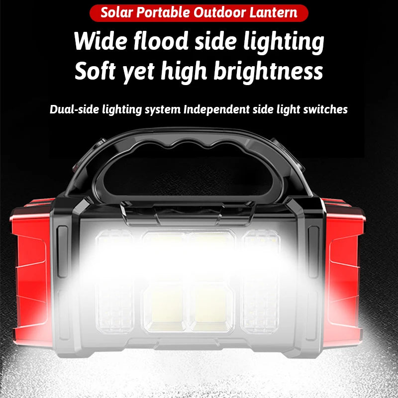 Dual Color + Dual Light Source Solar Rechargeable 16 LED Light USB Power Bank Function Multi Switches Portable Outdoor Lighting