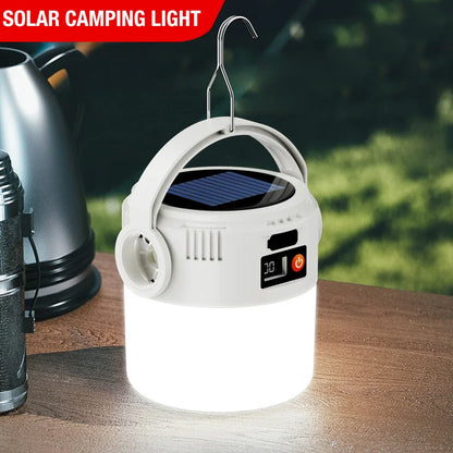 Ultra long endurance camping light, solar powered outdoor rechargeable tent light, emergency light, compact and portable, recha