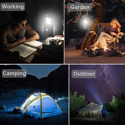 Portable Camping Lanterns Electric Fan 1500mAh LED Solar Power Hanging Tent Rechargeable Outdoor Emergency Lamp with Fan