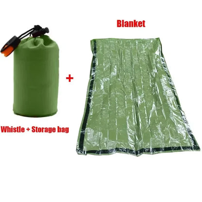 Portable Insulated sleeping bag Waterproof Emergency Survival Outdoor Edc Camping Gear Thermal Sack First Aid Rescue Kit Mylar