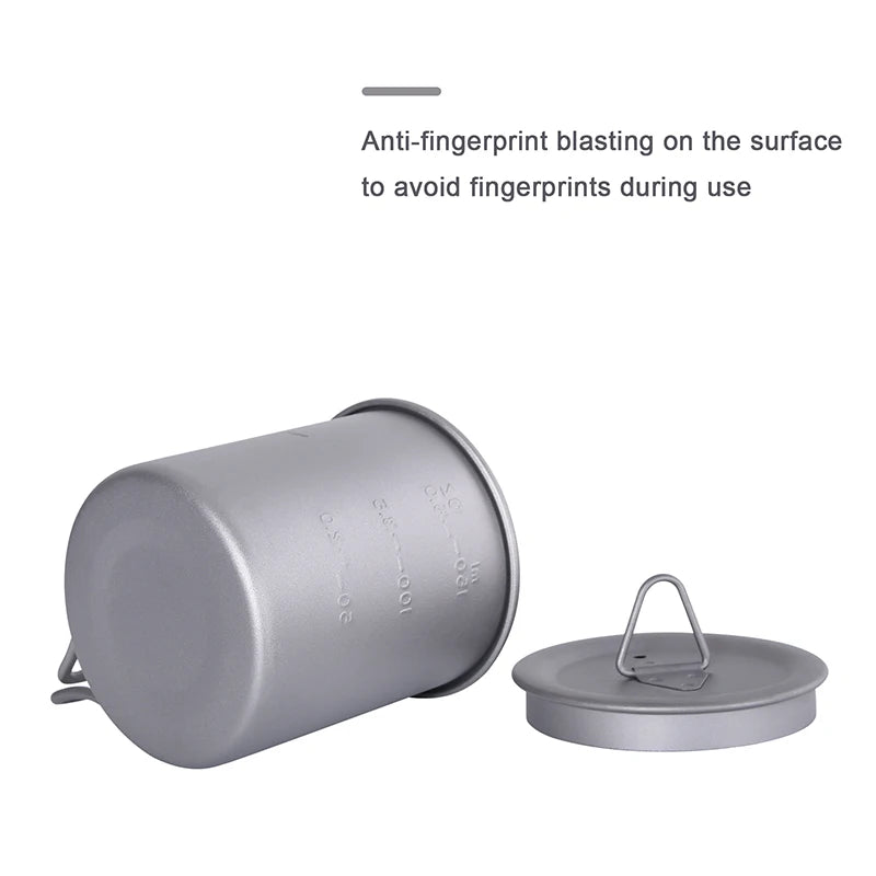 Boundless Voyage Camping Titanium Cup Mug Outdoor Tourist Picnic Cooking Hanging Pot Tableware Hiking Kitchen Equipment Cookware