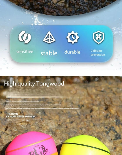 Wave Breaking Wutong Wood Float, Haiyan Fshing Boat Fishing, External Small A-Bo, High Sensitive Fishing Gear Accessories