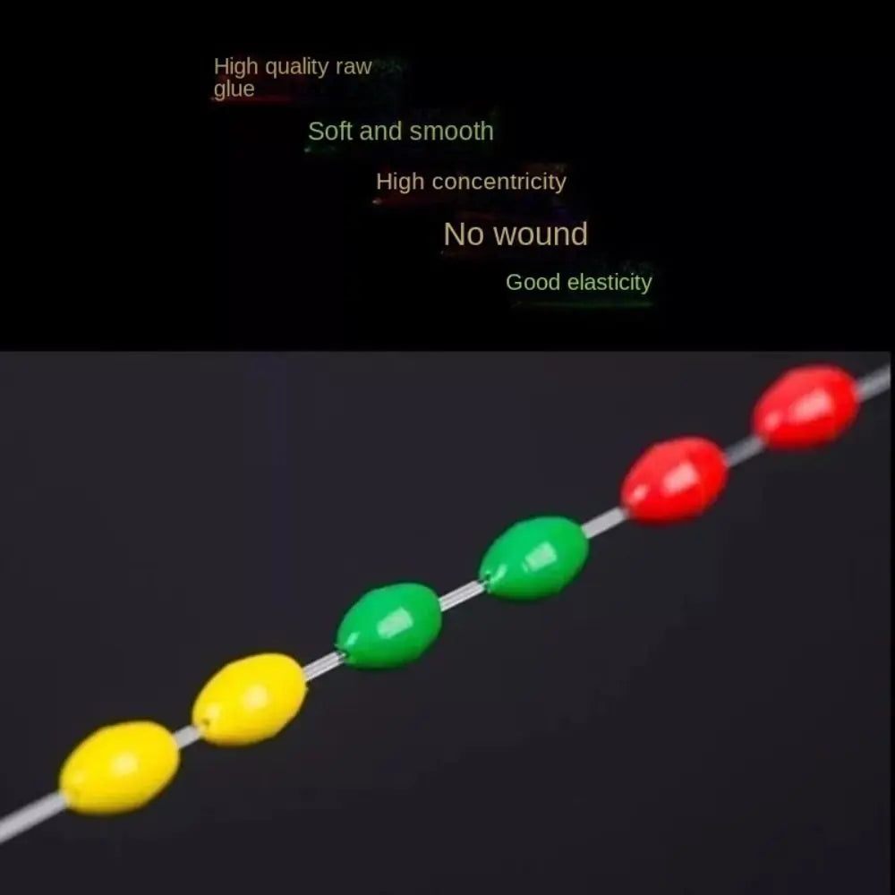 600pcs 100 Groups Float Rubber Stopper Fishing Bobber Stopper Float Oval Bean Space Fishing Line Tackle Accessories