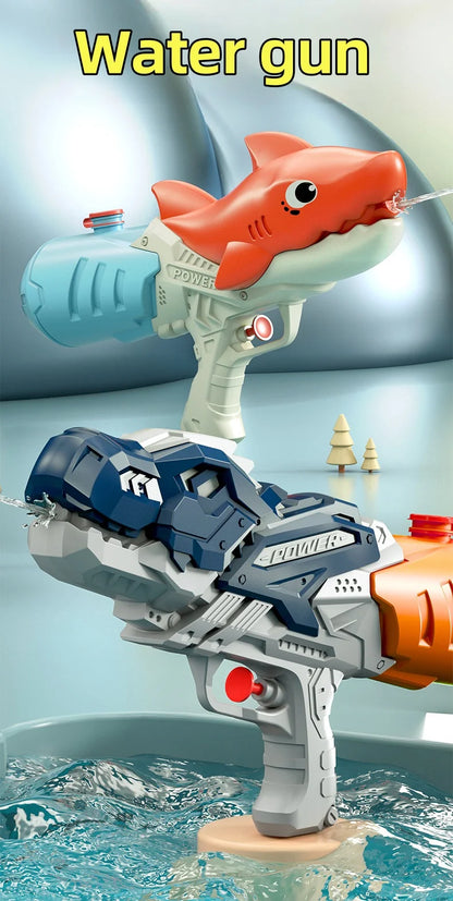 Dinosaurs, ducks, sharks, twin sprinklers, water gun toys, water fights, family gatherings, party games, water pools, beach toys