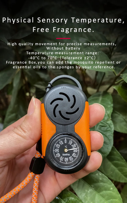 KANPAS Thermometer Compass Kit /Quality Thermohygrometer Kit / for Outdoor, Camping,Hiking,Trekking,hunting,LiveSaving,Survival