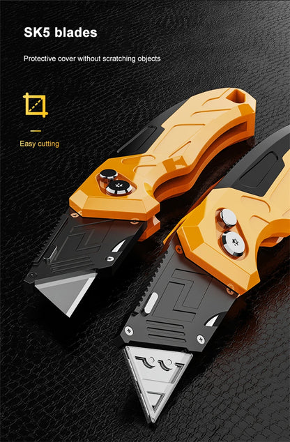 WYNNS Heavy Duty Box Cutter Folding Utility Knife Quick Change Blades SK5 Blades Cutting Tool Cutter for Cartons Cardboard Box