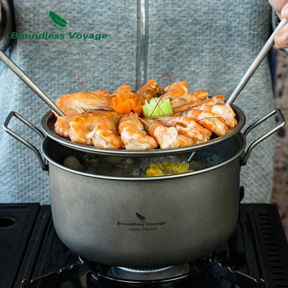 Titanium Camping Cookware Set Grey-4