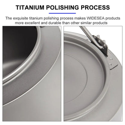 Ultralight Titanium Camping Kettle Outdoor Tea & Coffee Pot Grey-2
