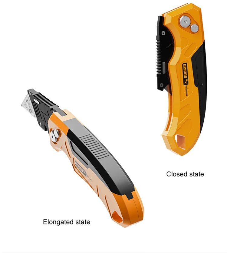 WYNNS Heavy Duty Box Cutter Folding Utility Knife Quick Change Blades SK5 Blades Cutting Tool Cutter for Cartons Cardboard Box