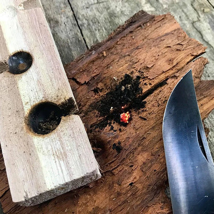 Wood Drilling Fire Making Tool Outdoor Survival Practice Tool Camping Lighter Fire Starter for Fishing Picnic Hunting